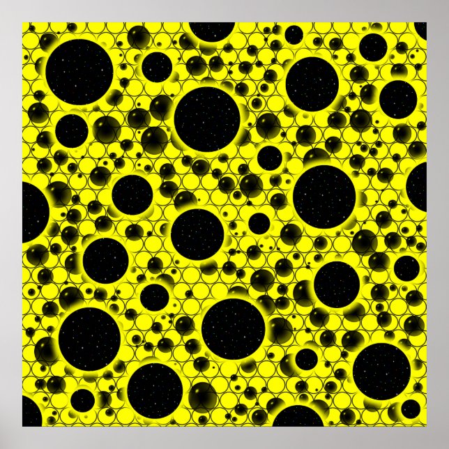 Space Bubble Spots - Yellow Poster (Vorne)