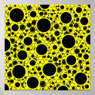 Space Bubble Spots - Yellow Poster