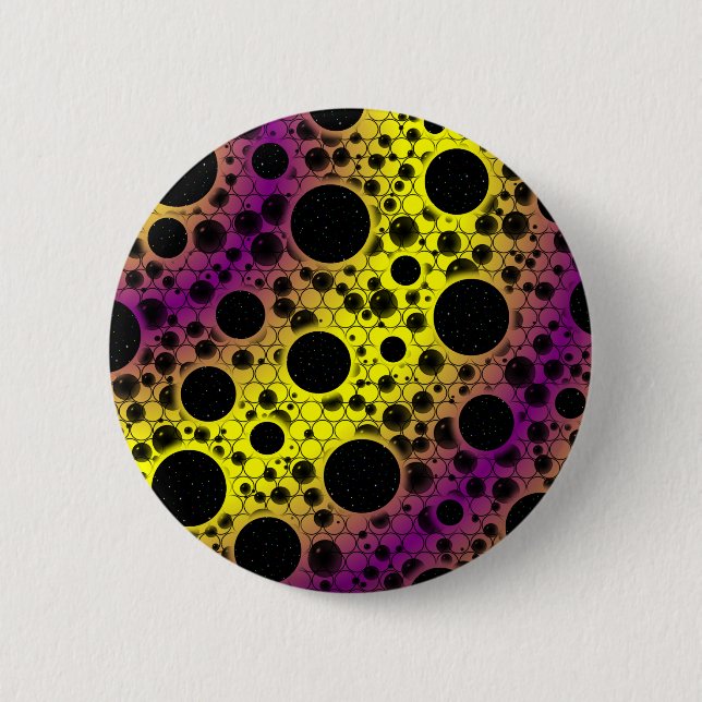 Space Bubble Spots - Yellow/Purple Button (Vorderseite)