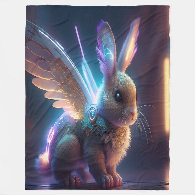 Space Bunny Fleecedecke (Vorderseite)