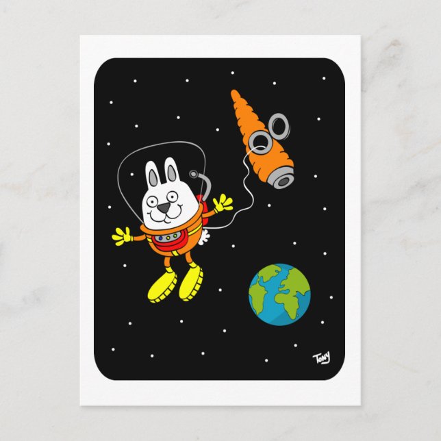 Space Bunny Postcard Postkarte (Vorderseite)
