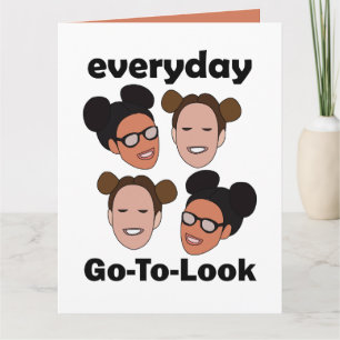 Space Buns Frisur Alltag Look Mode Karte