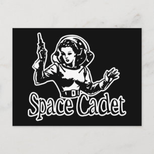Space Cadet Black & White Postkarte