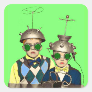 Space Cadet Brothers Quadratischer Aufkleber