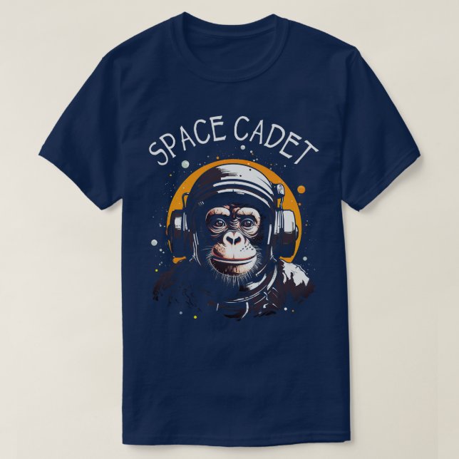 Space Cadet Monkey Ape Chimp Astronaut T-Shirt (Design vorne)
