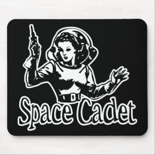 Space Cadet Schwarz und Weiß Mousepad