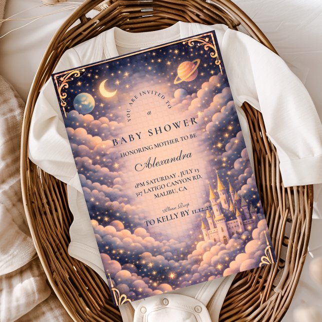 Space Castle Baby Shower Einladung (Von Creator hochgeladen)