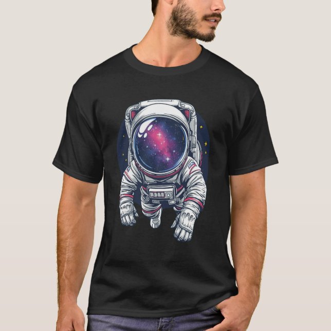 Space Cat Astronaut T-Shirt (Devant)