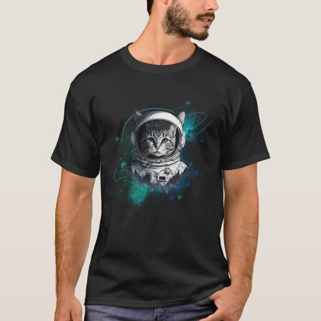 Space Cat Astronaut T-Shirt (Vorderseite)
