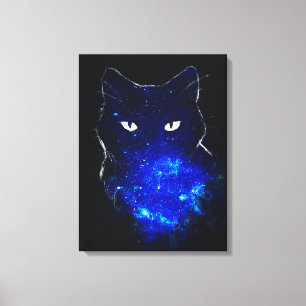 Space Cat Black Cat Geschenk für Niedliche Kitten Leinwanddruck