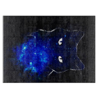 Space Cat Black Cat Geschenk für Niedliche Kitten Schneidebrett