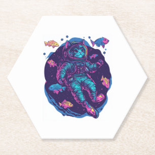 Space Cat Dreams � Funny Vaporwave Galaxy Kitty Untersetzer