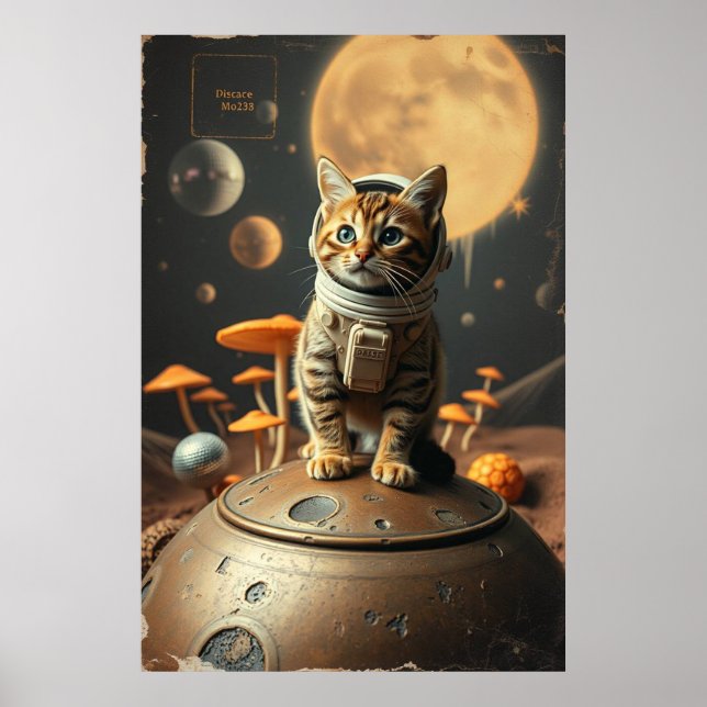 Space Cat Dreams: Retro Odyssey Poster (Vorne)