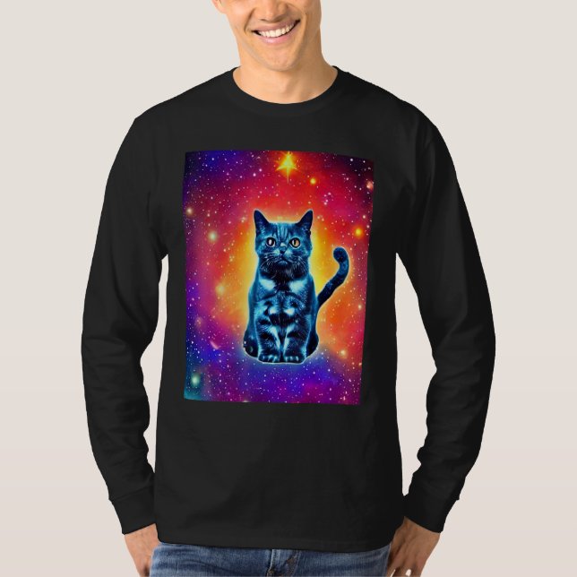 Space Cat Kitty Kitten In Cat Style 1 T-Shirt (Vorderseite)