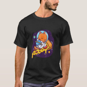 Space Cat Pizza  Italienisches Gericht Pizza T-Shirt
