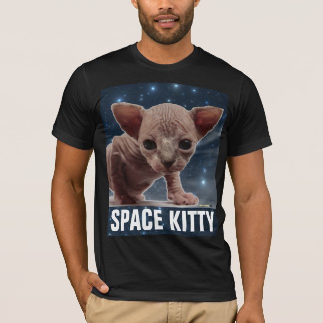 SPACE CAT sans cheveux Sphnix Funny T-shirts (Devant)
