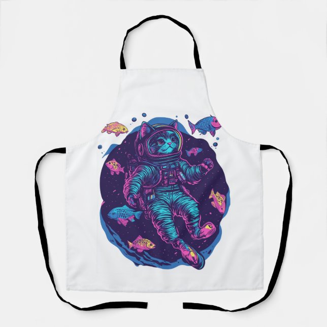 Space Cat Träume � Lustige Vaporwave Galaxy Kitty Schürze (Vorderseite)