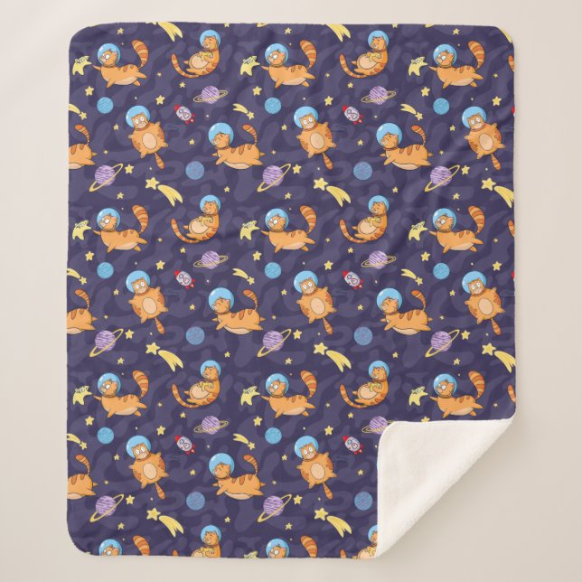 Space Cats Sherpa Blanket Sherpadecke (Vorderseite)