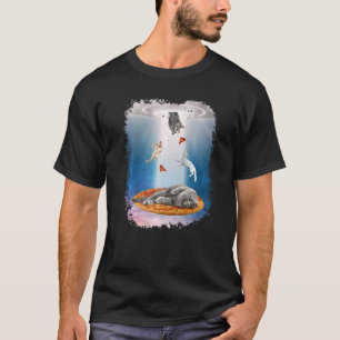 Space Cats UFO Pizza Cat Galaxy Funny Kitty Im Wel T-Shirt