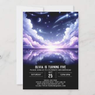 Space Celestial Digital Geburtstag Einladung