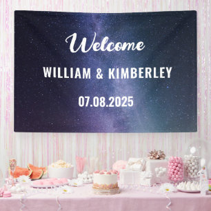 Space Celestial Sky Galaxy Nebula Elegante Hochzei Banner