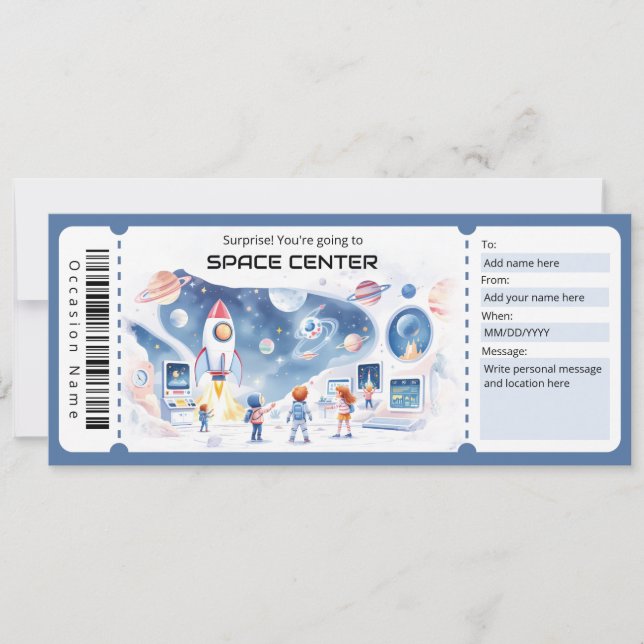  Space Center Gift Certificate Einladung (Vorderseite)