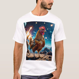 Space Chicken T - Shirt Funny Gift