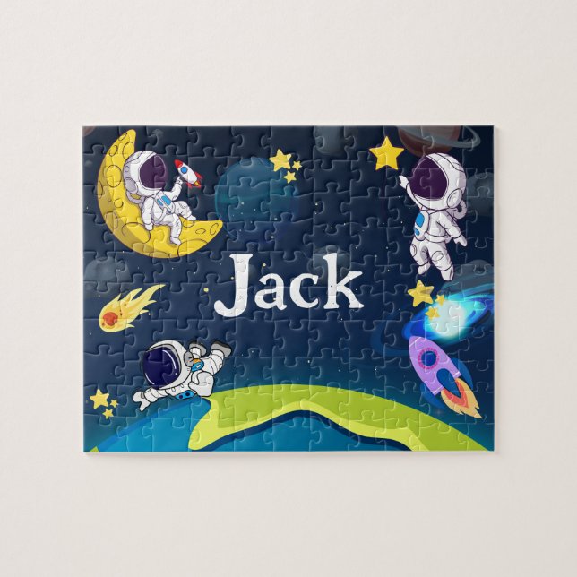 Space Child Name Puzzle (Horizontal)
