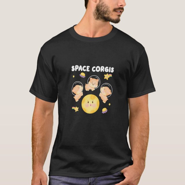 Space Corgis Pembroke Welsh Corgi   T-Shirt (Vorderseite)