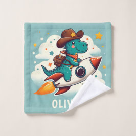 Space Cowboy Dino Trex Riding Rocket Personnalisé