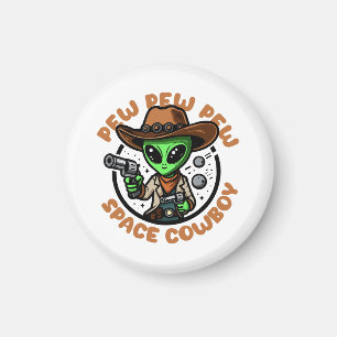Space Cowboy Funny Alien Magnet