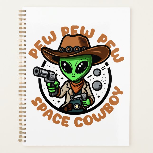 Space Cowboy Funny Alien Planer (Vorderseite)
