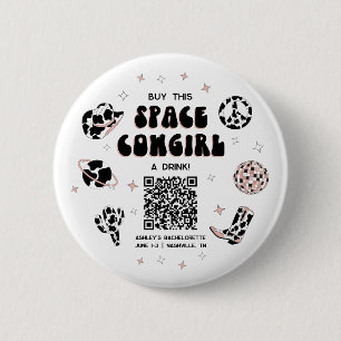 Space Cowgirl Bachelorette kaufen die Braut ein Ge Button