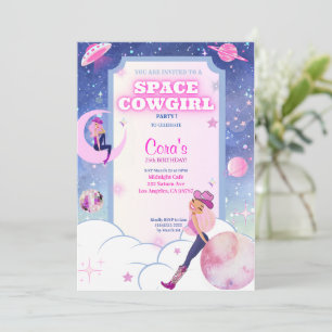 Space Cowgirl Birthday Einladung