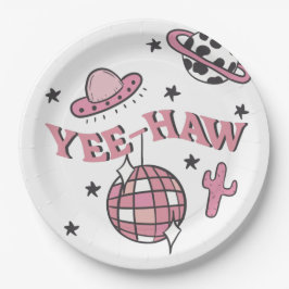 Space Cowgirl Junggeselinnen-Abschied Pappteller