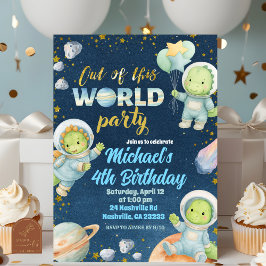 Space Dinosaur Birthday Invitation Einladung