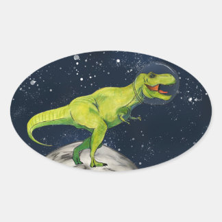 Space Dinosaur Captain T-rex Sticker