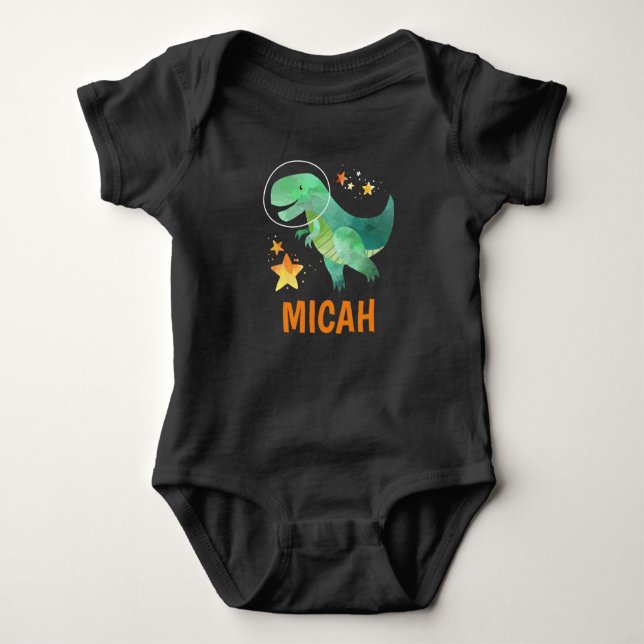 Space Dinosaurier Baby Bodysuit Baby Strampler (Vorderseite)