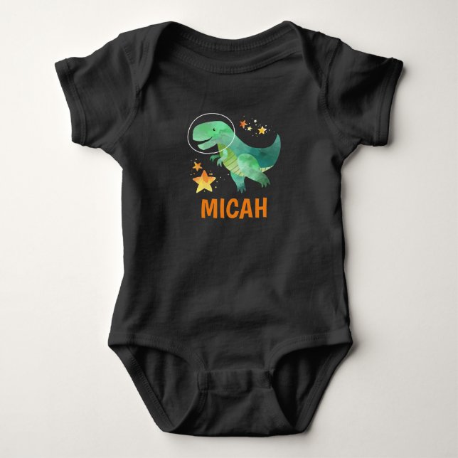 Space Dinosaurier Baby Bodysuit Strampler (Vorderseite)
