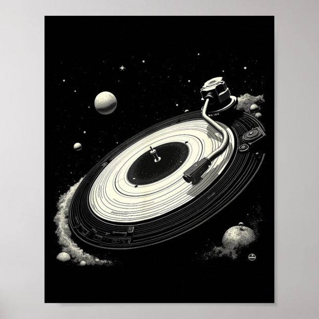 Space-DJs für Männer Solar System Vinyl-Schallplat Poster (Vorne)