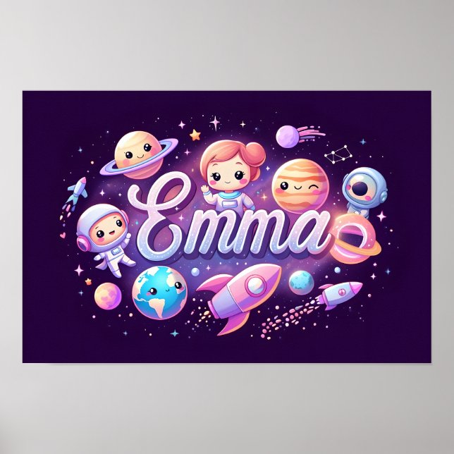 Space Dreams Emma Wall Art Poster (Vorne)