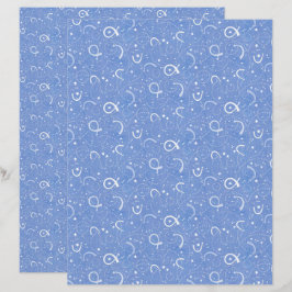 Space Exploration Hellblau Scrapbook Papier