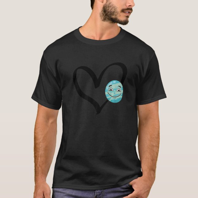 Space Exploration Solar System Planet Heart T-Shirt (Vorderseite)