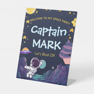 Space Explorer Birthday Welcome Sign Sockelschild