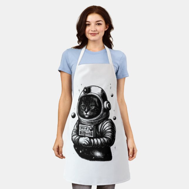 Space Explorer Cat with Helmet - Apron Schürze (Getragen)