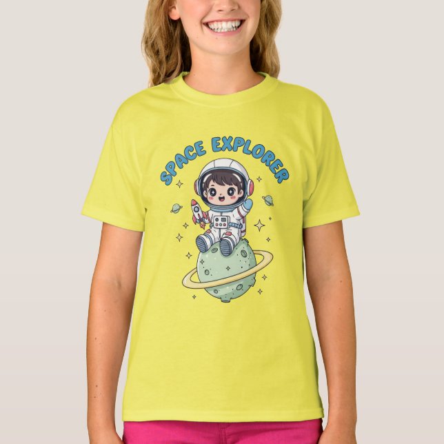Space Explorer Kawaii T-Shirt (Vorderseite)