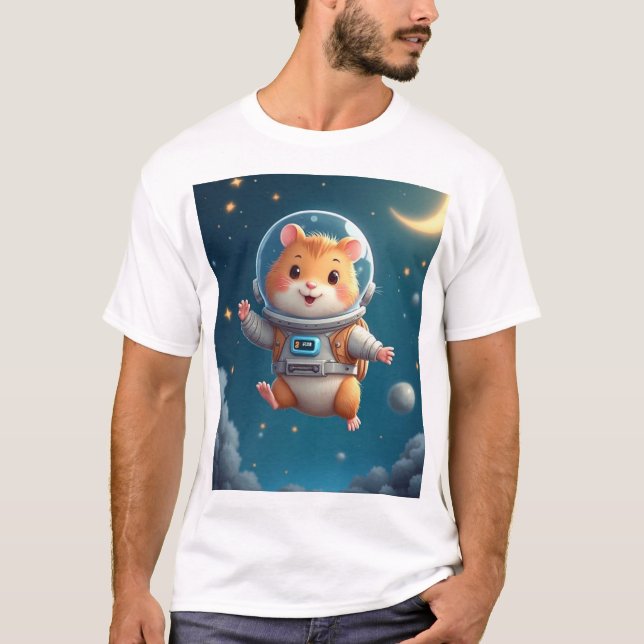 Space Explorer - Niedlicher Gerbil Astronaut T - S T-Shirt (Vorderseite)