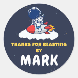 Space Explorer Party Favor Sticker
