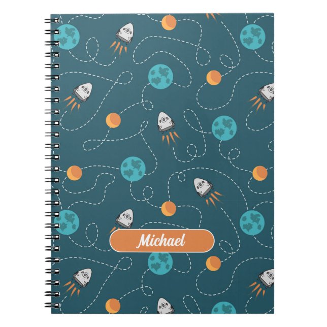 Space Explorer Personalisiertes SpiralNotebook Notizblock (Vorderseite)