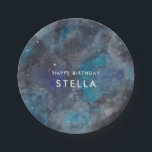 Space Explorer-Platte Pappteller<br><div class="desc">Das Party Ihres Raumfahrers wird ohne diese einzigartigen Teller mit einer Galaxie und ihrem Namen nicht vollständig sein. Alles Gute zum Geburtstag kann an jeden Anlass angepasst werden.</div>